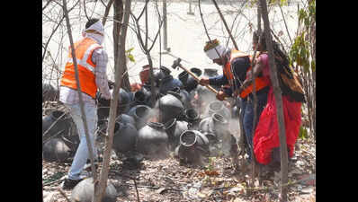 Sambhajinagar civic body removes 144 encroachments along Jalna Road