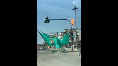Green Nets Collapse Hours After Installation at Besa Square
