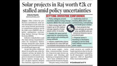 SOPs issued for Raj solar-battery plants, but uncertainties remain