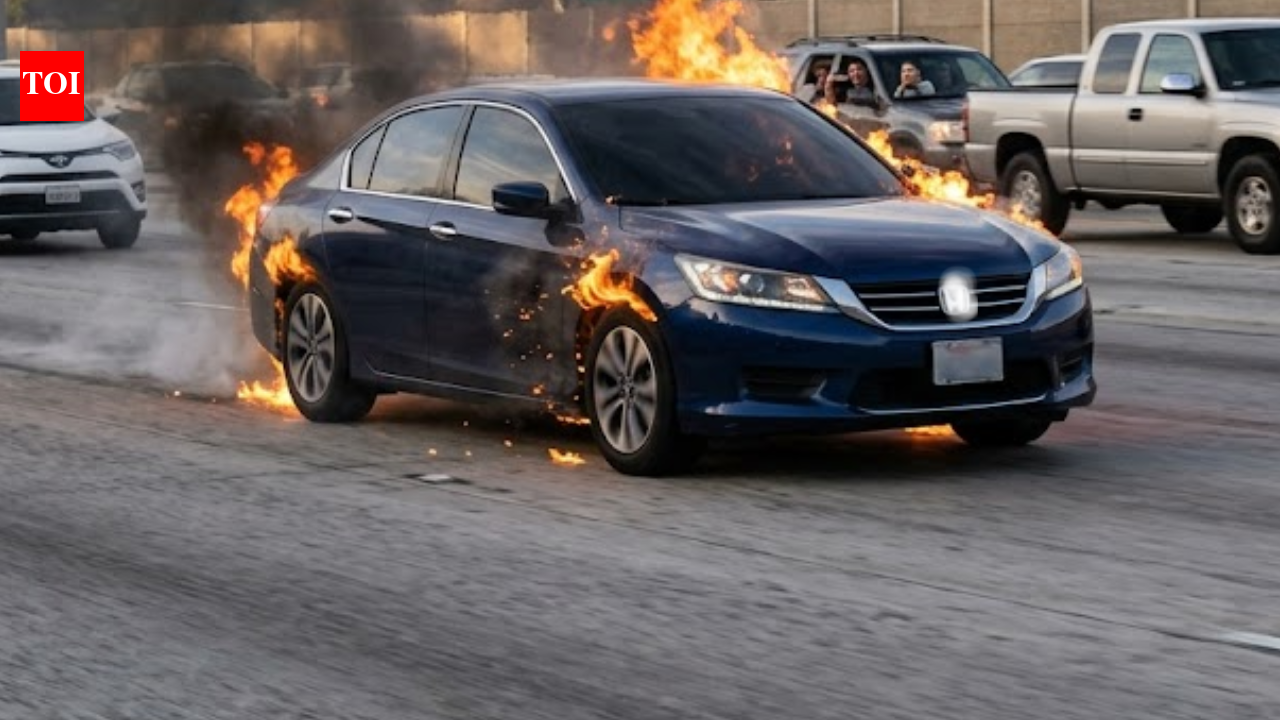 5 charred to death as moving car catches fire on Delhi-Mumbai expressway