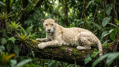 Do you know white panthers are not a distinct species but a rare, pale-colored specimen of a large cat