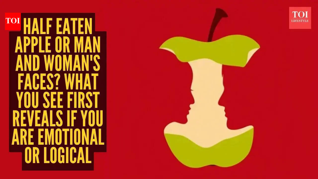 Optical illusion personality test: Half eaten apple or man and woman’s faces? What you see first reveals if you are emotional or logical – The Times of India Optical illusion personality test: Half eaten apple or man and woman’s faces? What you see first reveals if you are emotional or logical – The Times of India