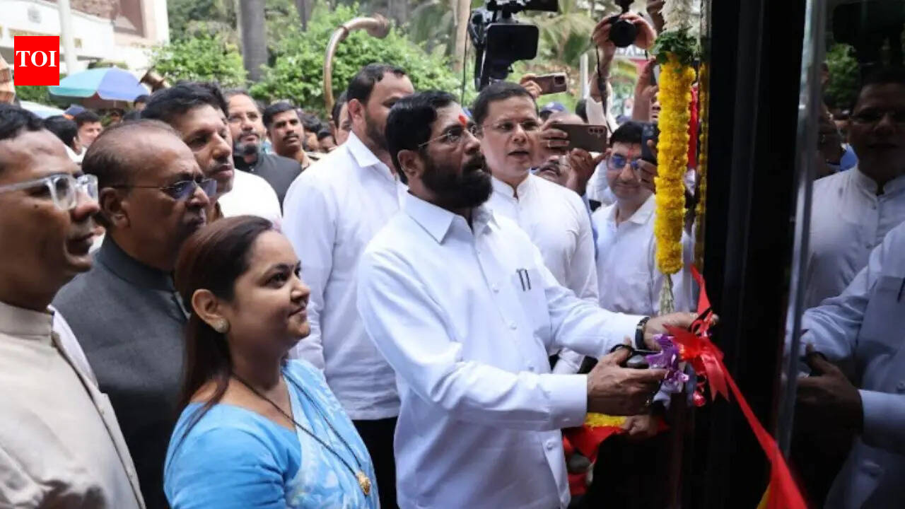 Maharashtra deputy CM Eknath Shinde flags off Thane's first AC double-decker electric bus