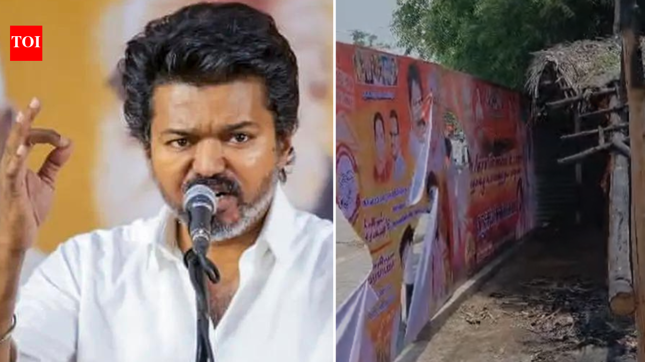 TVK party office torched by miscreants near Srirangam ahead of Tamil Nadu results