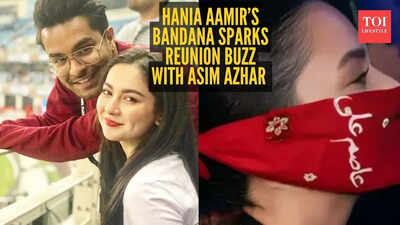 Is this a reunion clue? Hania Aamir wears a bandana embroidered with Asim Azhar’s name