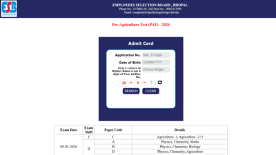 MPESB PAT admit card 2026 released at esb.mp.gov.in: Direct link to download hall tickets here – The Times of India