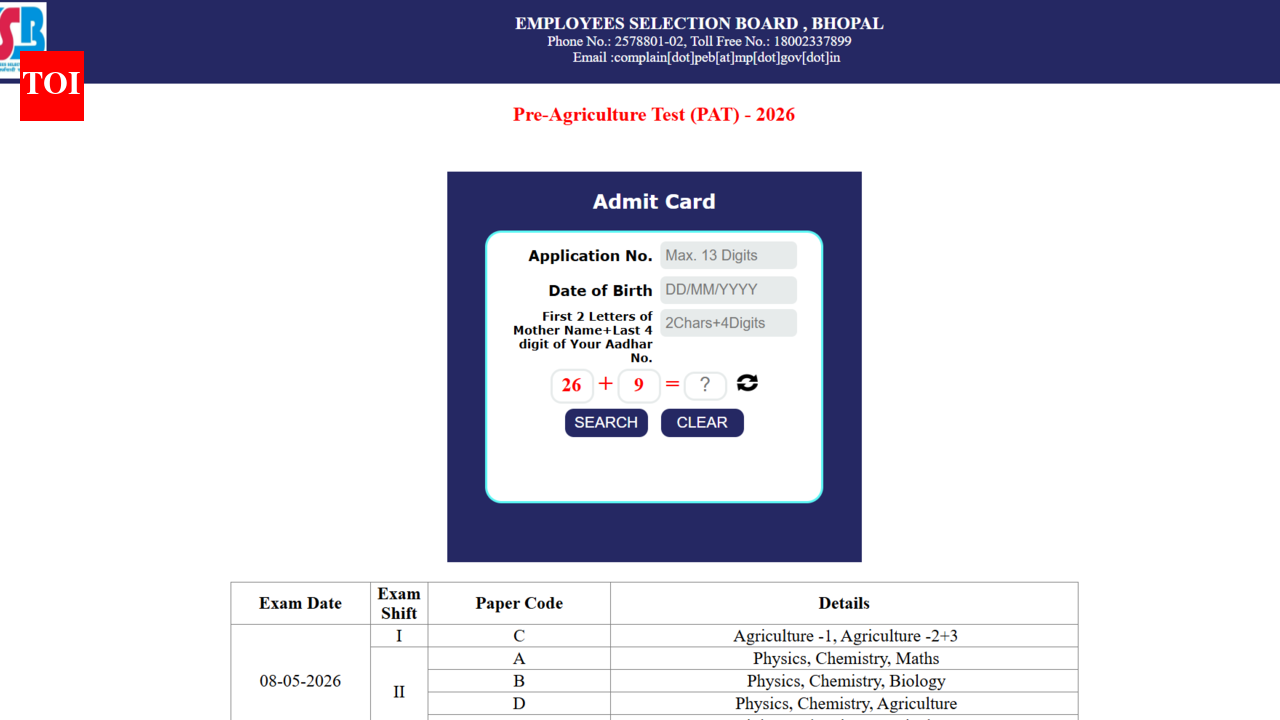 MPESB PAT admit card 2026 released at esb.mp.gov.in: Direct link to download hall tickets here