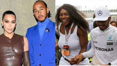 Serena Williams appears for Lewis Hamilton at Miami Grand Prix while Kim Kardashian's absence fuels fresh talk