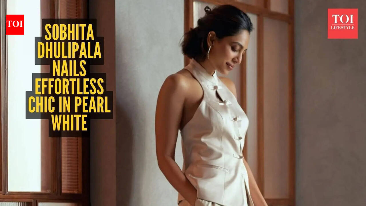 Sobhita Dhulipala stuns in pearl white pankou-knotted blouse and dhoti pants