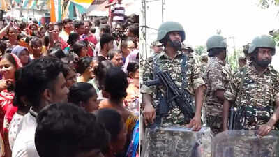 Bengal repolling: BJP, TMC supporters clash in South 24 Parganas; heavy security deployed – video | India News – The Times of India