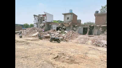 3 houses razed for highway project in Moga village amid protests