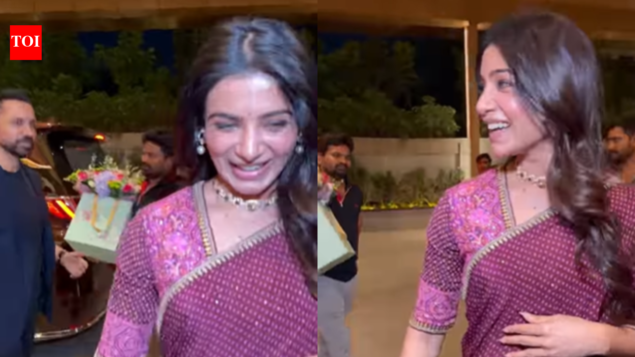 ‘Maa Inti Bangaaram’ actor Samantha Ruth Prabhu walks in blushing with husband Raj Nidimoru - Watch