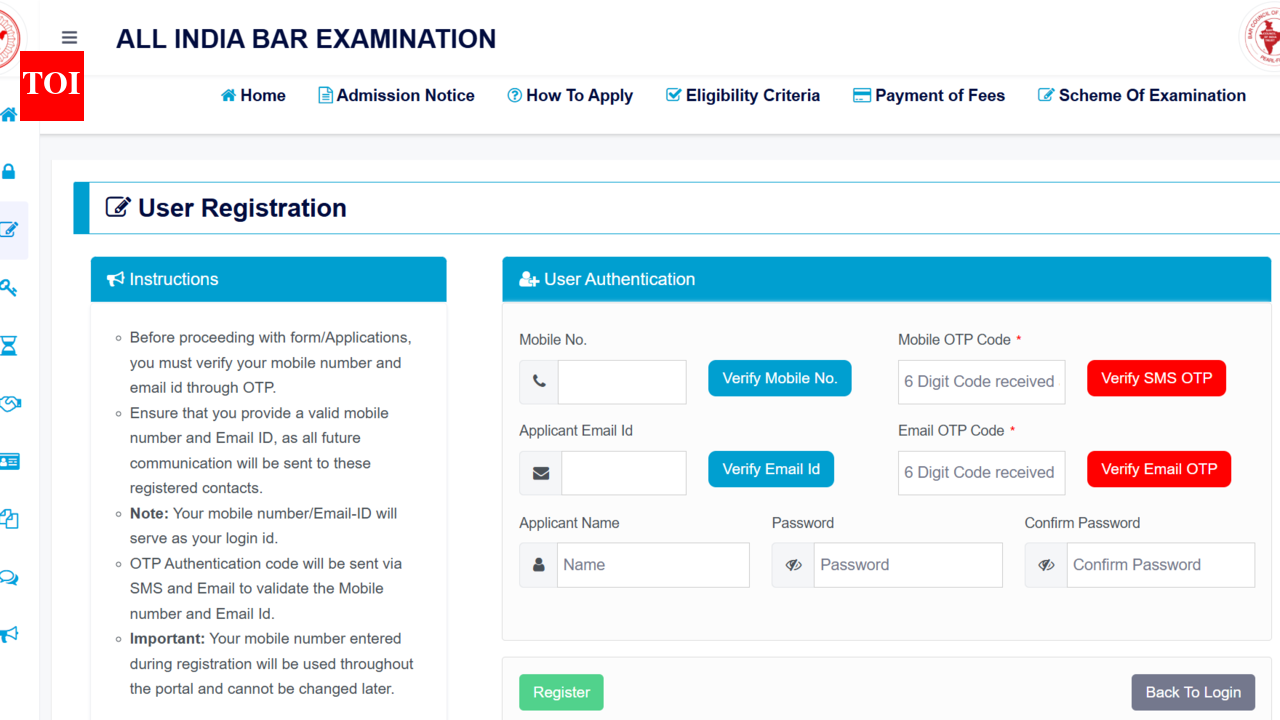 AIBE 21 application correction window 2026 closes today at allindiabarexamination.com; direct link here