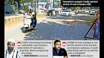 Slow pace of pipeline works riles residents of Road No 12 in Hyderabad