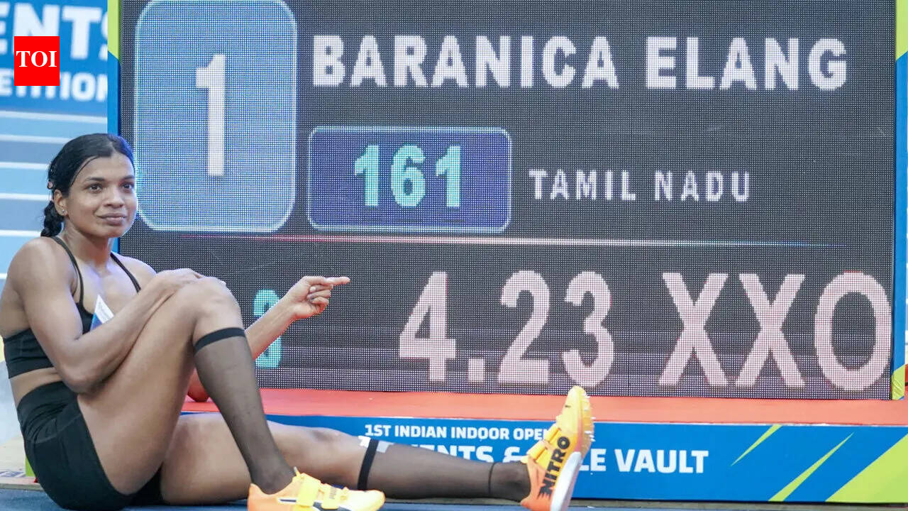Baranica Elangovan clears 4.23m to better own pole vault NR