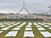 66 body bags on Australian Parliament lawn: Here&rsquo;s the stark message behind this