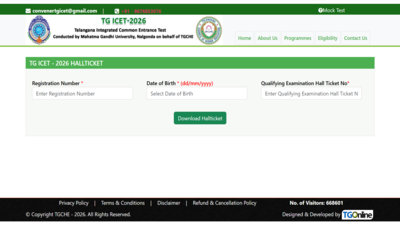 TS ICET 2026 hall ticket released at icet.tgche.ac.in: Direct link to download admit card here – The Times of India