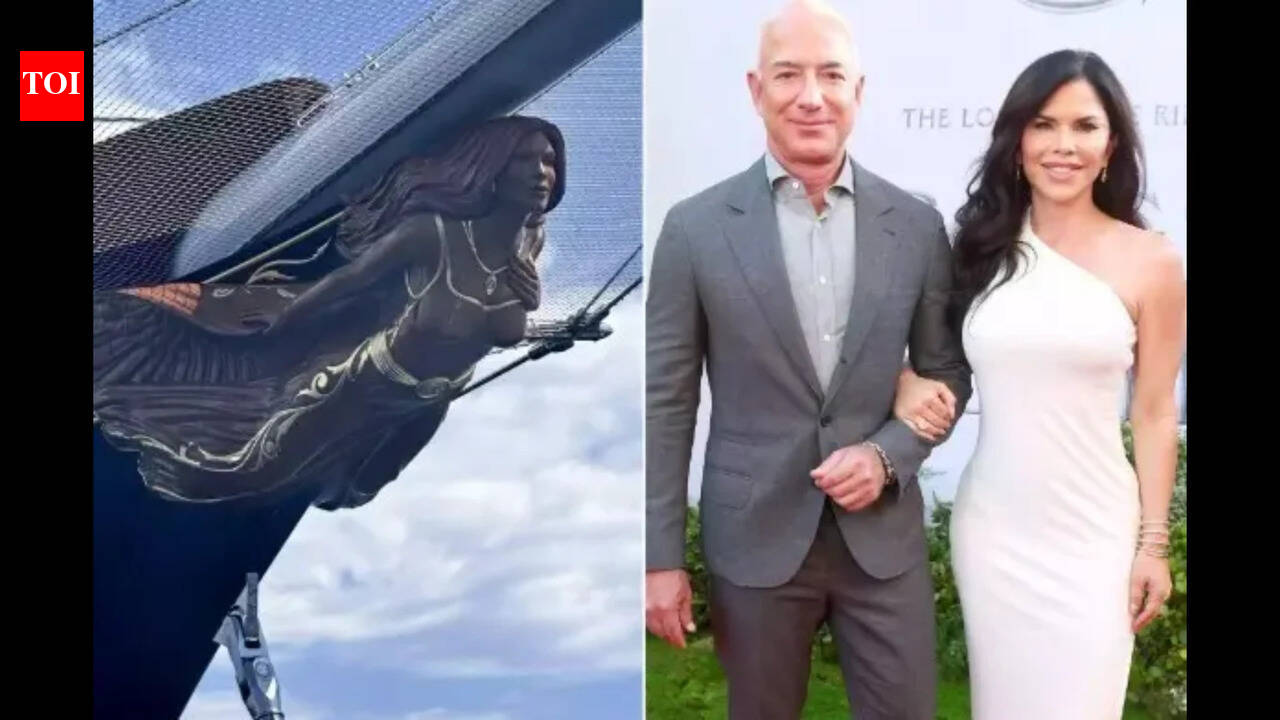 Jeff Bezos secretly selling $500 million superyacht that has sculpture of Lauren Sanchez as mermaid because...
