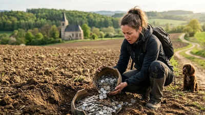 A woman accidentally hit the jackpot while taking a walk: more than 2,000 ancient coins were unearthed in a Czech field