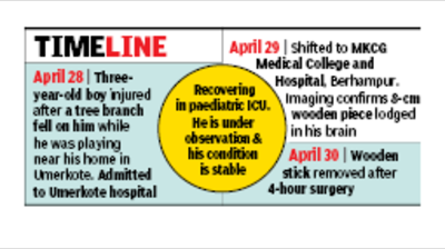MKCG docs remove 8cm twig from 3-yr-old's brain