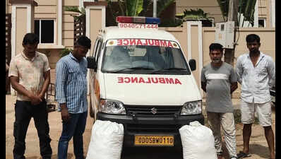 4 running ambulance service for smuggling ganja arrested