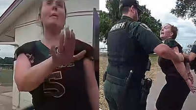 Florida mom foul mouthed arrest during youth football game after she is accused of kicking child on field