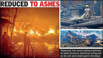 Fire wrecks Kalamna timber yard, losses pegged at 1.3cr