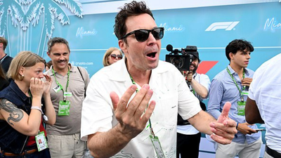 Jimmy Fallon breaks silence on viral Martin Brundle F1 interview moment after shocking microphone biting incident