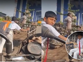 Young boy in school uniform helps father pull his cart in scorching heat: 4 things privileged kids should learn from him