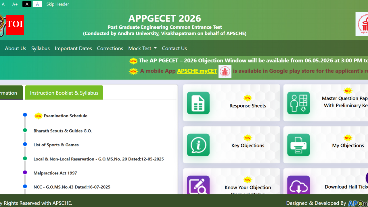 AP PGECET 2026 answer key, response sheet released: Direct link to download here