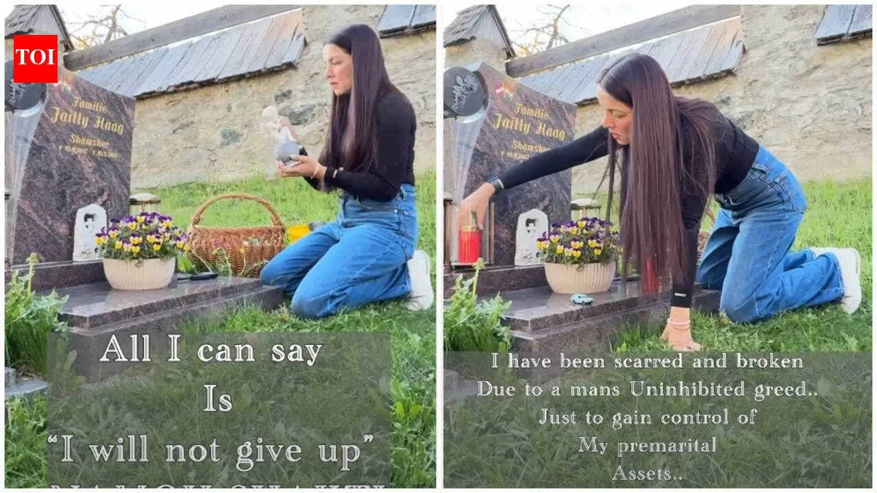 ‘Heartbroken’ Celina Jaitly visits son Shamsher’s grave, alleges denial of access to children amid divorce battle with Peter Haag | Hindi Movie News – The Times of India