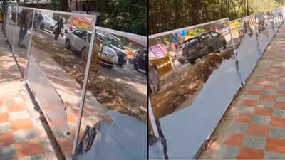 Mysuru city corporation installs mirror-like steel sheets to curb public urination, sees 90% drop