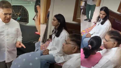 Allu Arjun’s father Allu Aravind, Sneha Reddy meet Sritej’s family after ‘Pushpa 2’ stampede; Promise educational support | Telugu Movie News – The Times of India