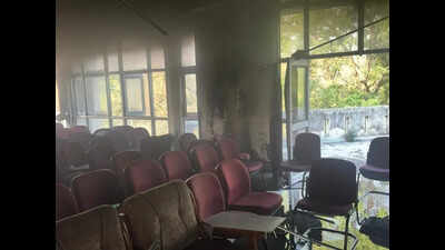 Student hall at Derabassi govt college goes up in flames