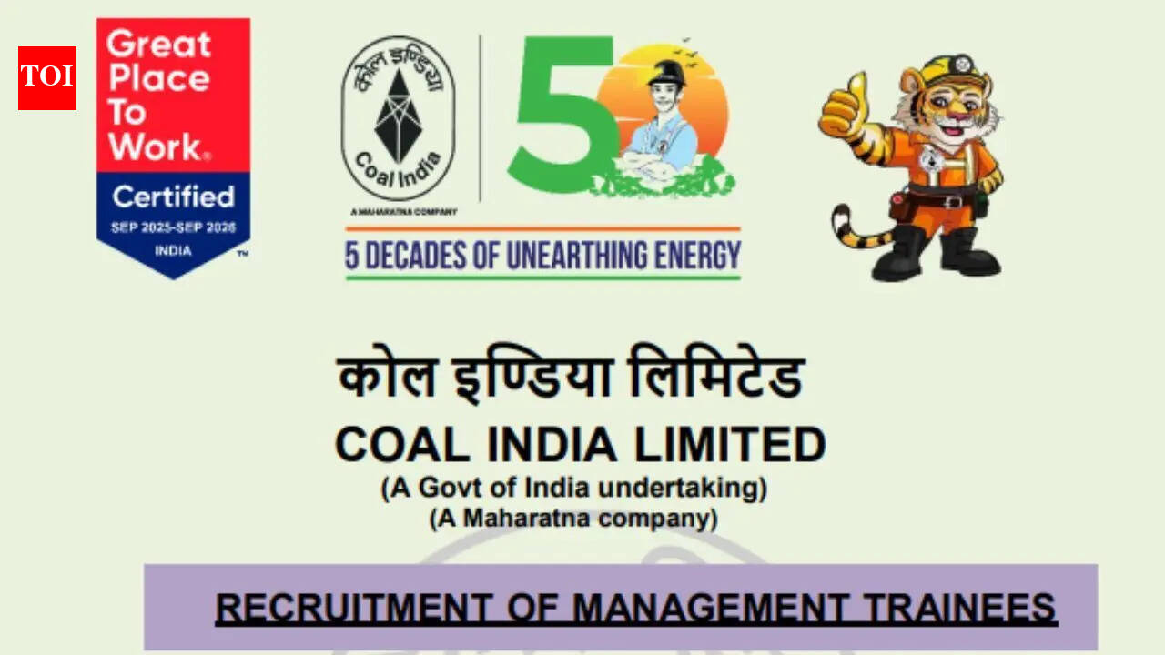 कोल इंडिया एमटी भर्ती 2026: प्रबंधन प्रशिक्षुओं के लिए 660 रिक्तियों की घोषणा; पात्रता, अधिसूचना लिंक और आवेदन करने के चरणों की जांच करें