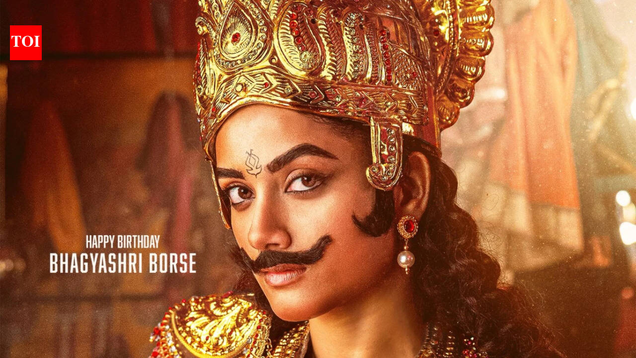 ‘Lenin’: Bhagyashri Borse sports a royal warrior outfit and moustache in striking new poster of the Akhil Akkineni starrer