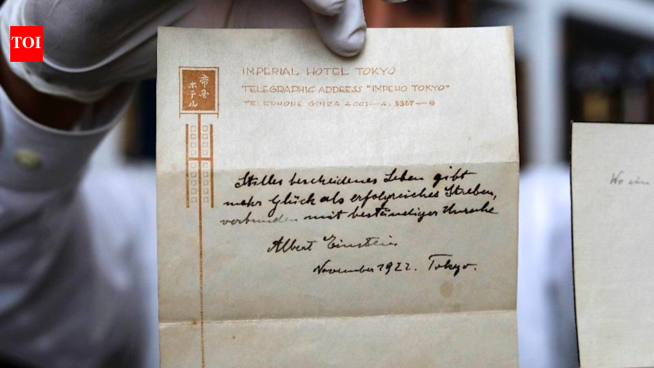 Albert Einstein’s theory of happiness: He had no cash for a tip, so he gave a note instead which sold for $1.56 million