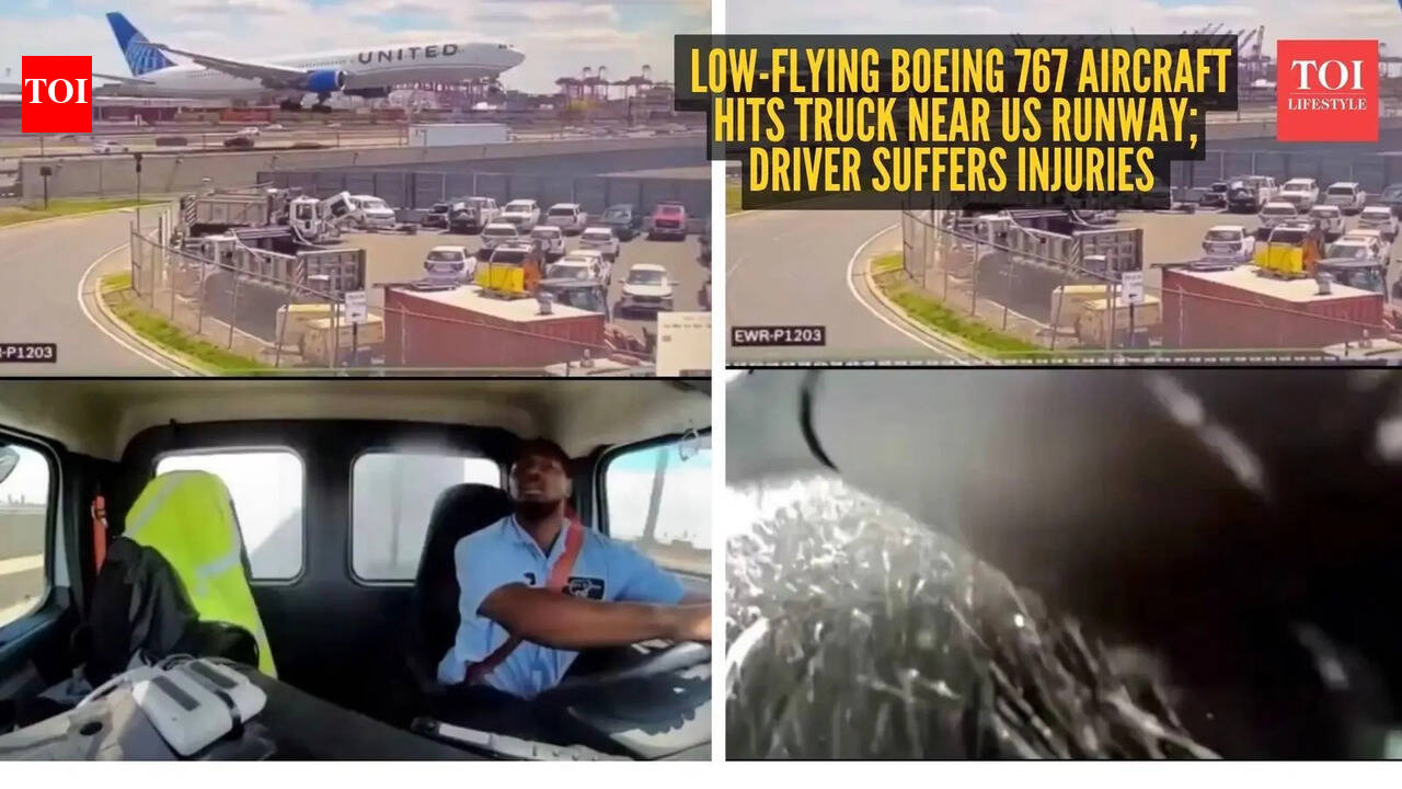Viral video: Low-flying Boeing 767 aircraft hits truck near US runway; driver suffers injuries