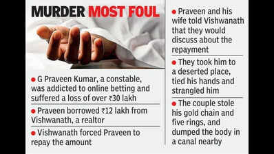 Siddipet cop, wife held for murdering realtor