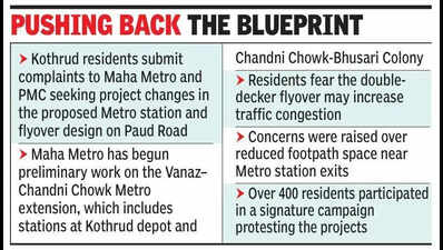 Residents of Kothrud depot area want change in Metro station & flyover designs