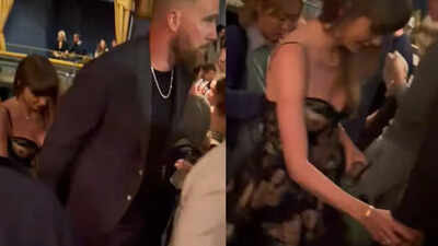 Taylor Swift and Travis Kelce take a break from wedding prep; attend Sadie Sink’s Romeo and Juliet play in London- WATCH | – The Times of India