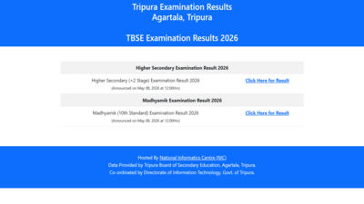 TBSE Tripura Board Madhyamik, HS result 2026 released: Direct link to download Class 10, 12 scorecards here
