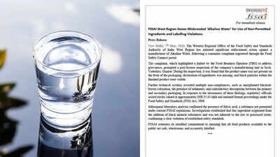 Unsafe black particles found in alkaline water worth Rs 31 lakh: This is what FSSAI says