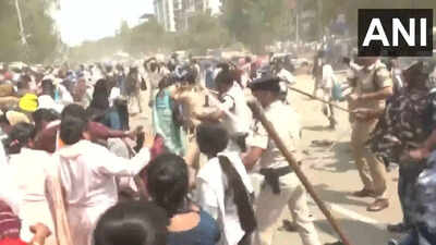 Protest over teacher recruitment examination notification turns violent in Patna; police lathicharge to disperse crowd