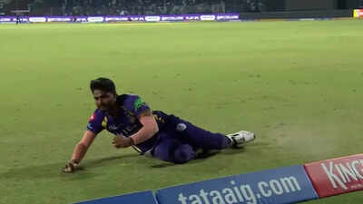 Flying Anukul Roy steals show with stunning catch to dismiss Axar Patel in crunch DC vs KKR IPL clash - Watch