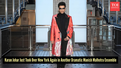 After his explosive Met Gala 2026 debut, Karan Johar rocks another Manish Malhotra masterpiece for his Empire State Building visit