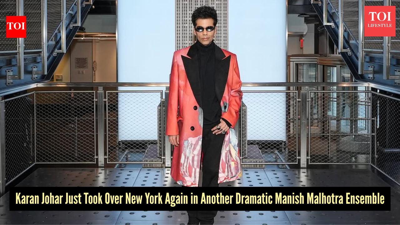 After his explosive Met Gala 2026 debut, Karan Johar rocks another Manish Malhotra masterpiece for his Empire State Building visit