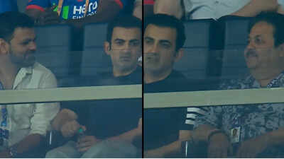 Gautam Gambhir attends DC vs KKR IPL 2026 match, seen in long chat with selector - Watch