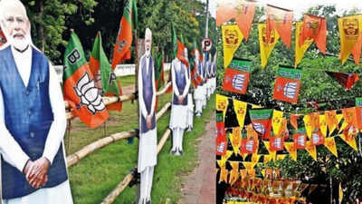 With flowers and flags, Kolkata drapes itself in saffron to welcome new govt