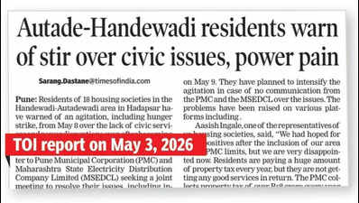 Autade-Handewadi residents protest poor power supply, civic amenities